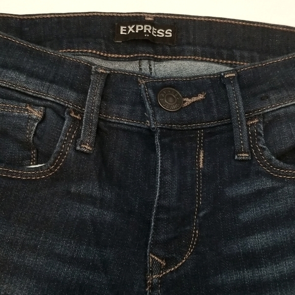 Express Denim Leggings Dark Wash Skinny Jeans - Picture 4 of 7
